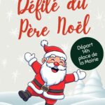 Affiche d'information de la commune d'Ambleteuse pour le 'Défilé du Père Noël' du samedi 20 décembre. Un encart précise le départ à 14h, place de la Mairie. Un bandeau en bas rappelle le rendez-vous de 17h30 pour le vin chaud, bretzels et chocolat à la salle des fêtes.