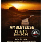 Affiche de l’exposition d’art photographique organisée par l’Ambleteuse Photo Ciné Club les 13 et 14 juin 2026 à Ambleteuse. Le visuel montre un paysage au coucher du soleil avec le fort en silhouette. L’exposition aura lieu à la salle du club, 1 rue du Cimetière, face à la crèche, de 10h à 12h et de 14h à 17h. Entrée libre.