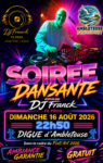 Soirée dansante avec DJ Franck le 16 août