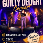 Affiche du concert de Guilty Delight au Festi’Art 2026. Le groupe se produira le dimanche 16 août 2026 à 20h30 sur la digue d’Ambleteuse. Concert gratuit et ouvert à tous, aux sonorités soul, blues, funk et gospel.