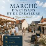 Affiche du Marché d’artisans et de créateurs organisé chaque vendredi à partir du 7 août 2026, de 17h à 21h, place Vauban à Ambleteuse.