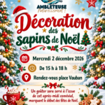 Affiche de la décoration des sapins de Noël à Ambleteuse, mercredi 2 décembre 2026, de 15 h à 18 h, place Vauban.